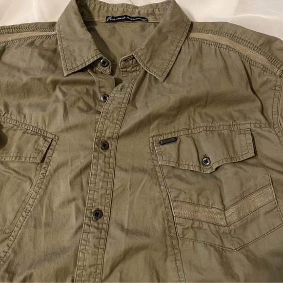 VTG Marithe Francois Girbaud Button Up Shirt Cotton Green Men’s XXL - Picture 1 of 7